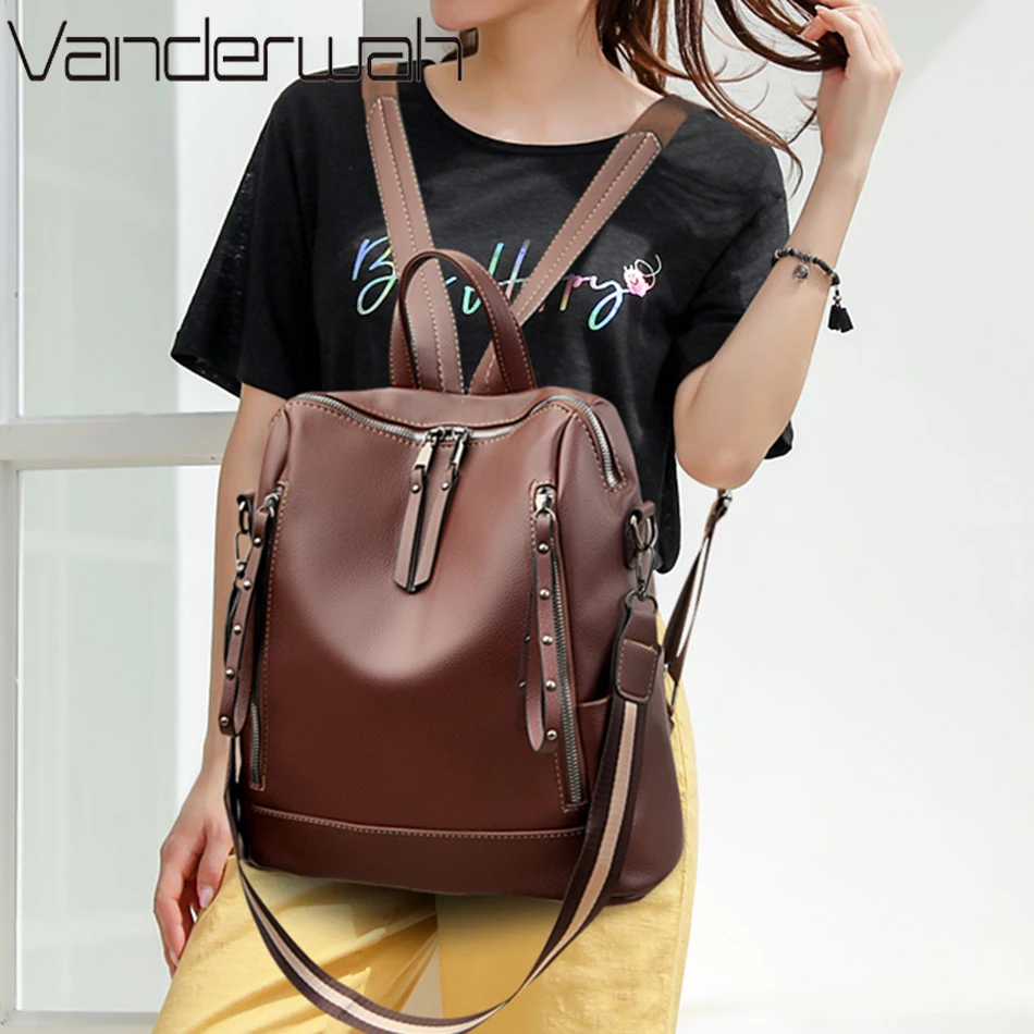 Brand Luxury Backpacks Soft Le - Women Bags Branded ulasan dan harga
