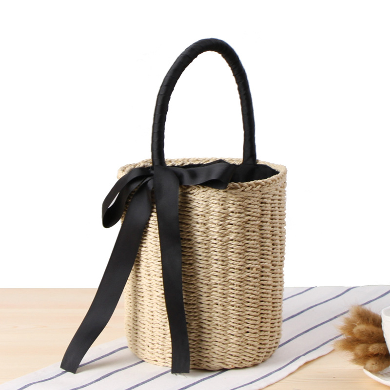 Hand-made Bucket Straw Bag Top - Women'S Raffia Bags ulasan dan harga
